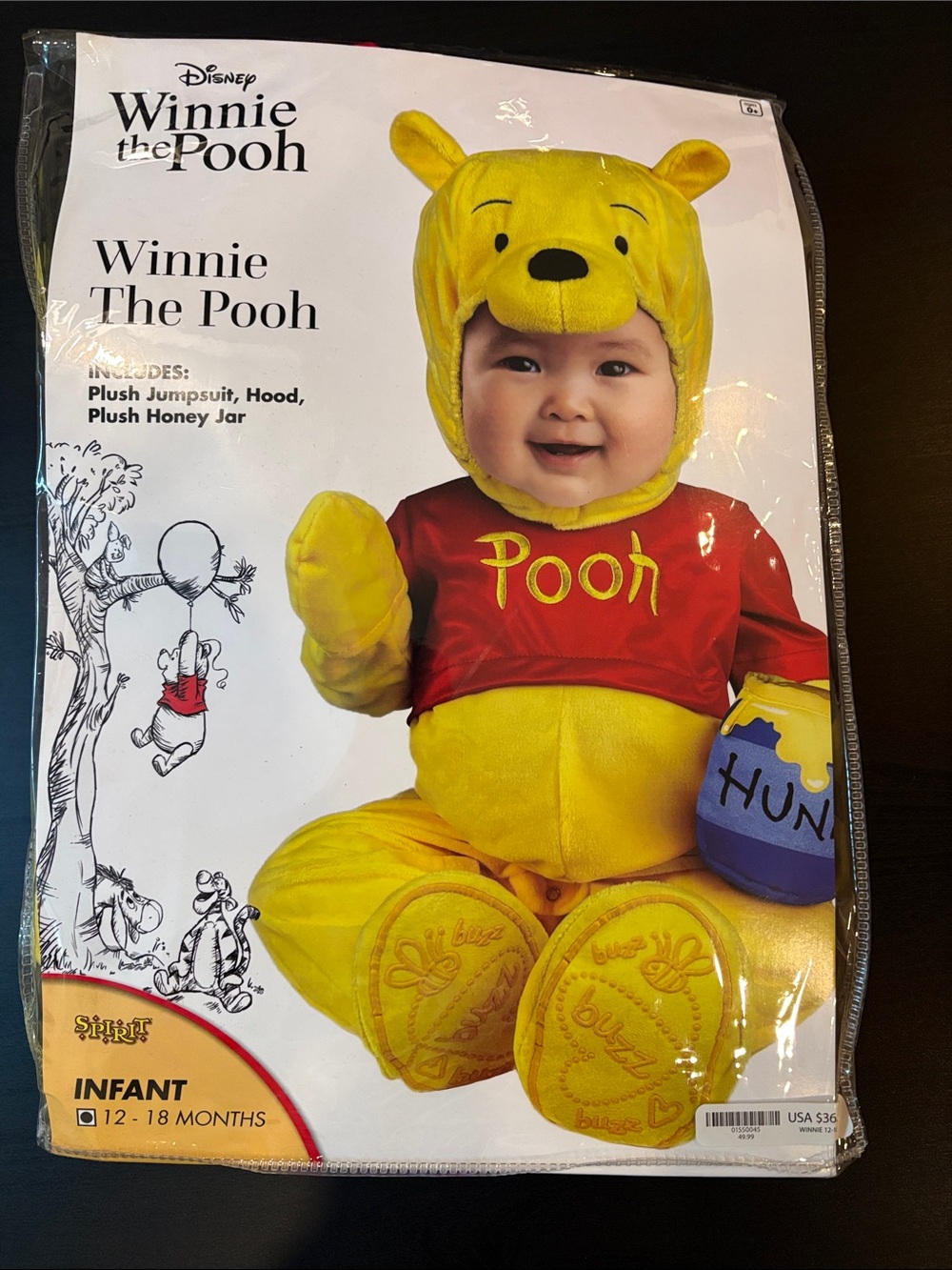 Disney Winnie the Pooh Infant Plush Costume - Yellow & Red